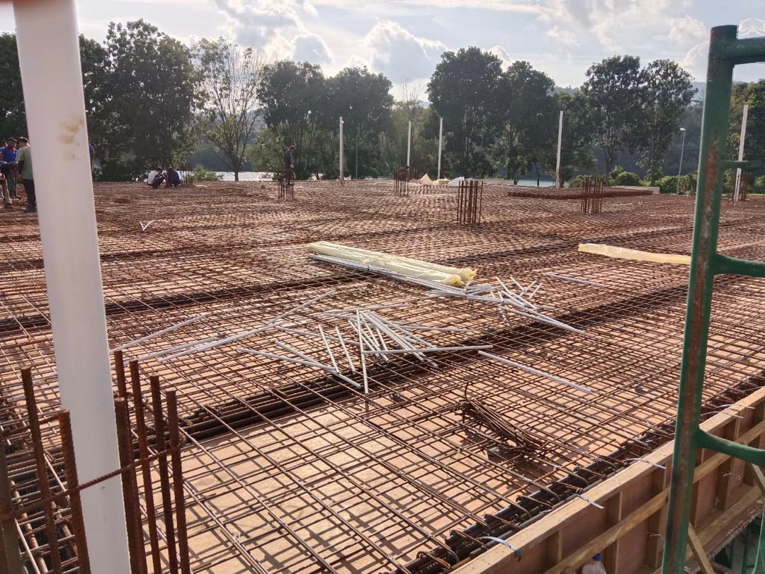 Ground-floor rebar reinforcement grid